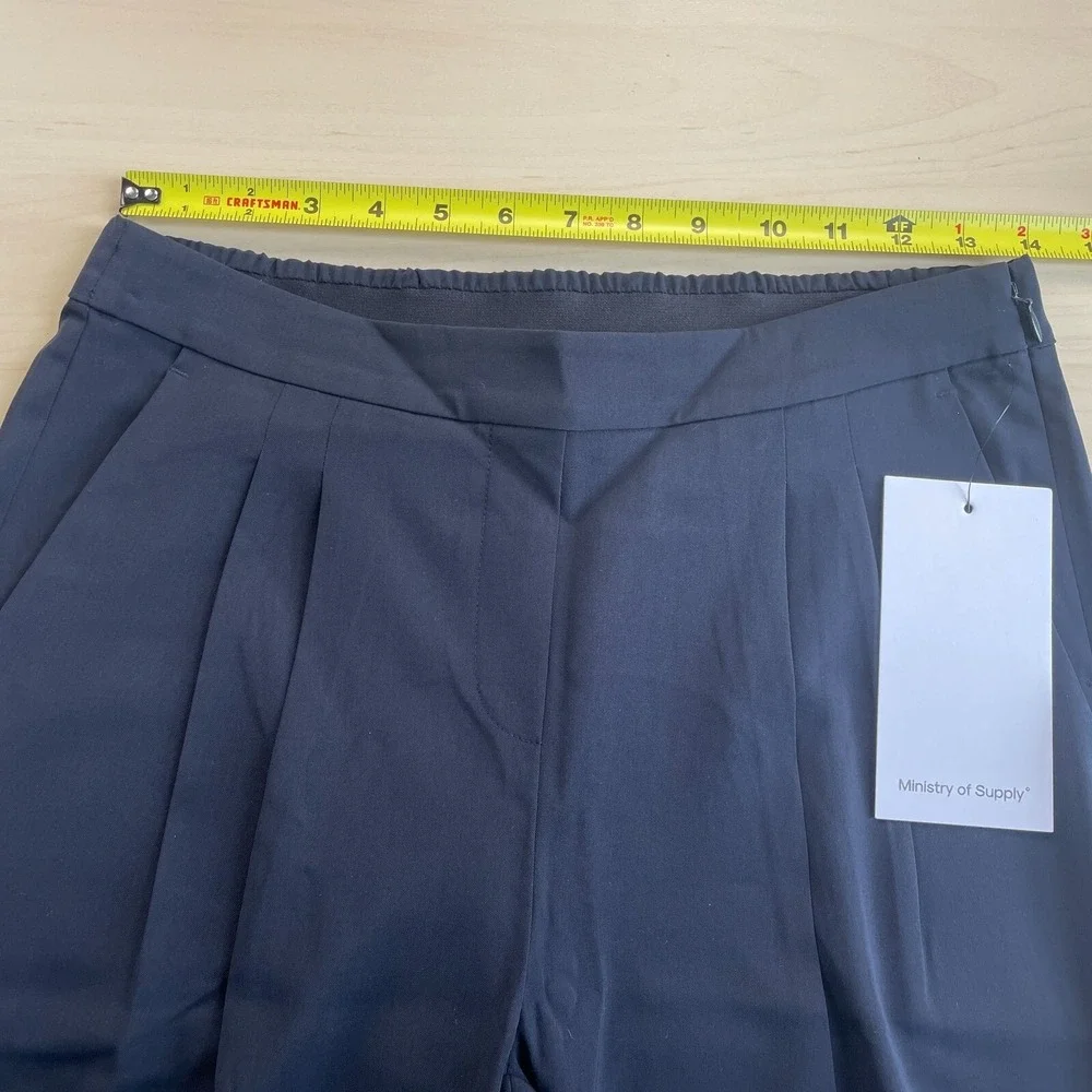 NWT Ministry Of Supply Swift Drape Pants Black‎ Size 4 Pleated Lightweight